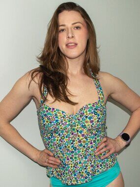 Coco Rave Floral Bowed Tankini Top Size M
